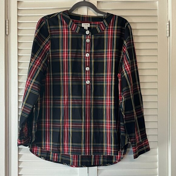 J. Crew Factory Plaid Tunic in Black and Red - Picture 2 of 7
